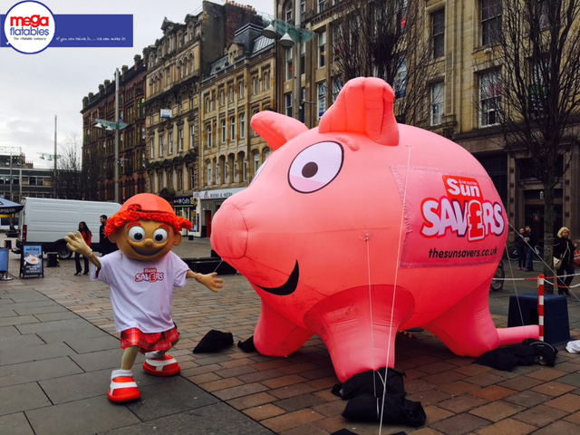 large inflatable pig