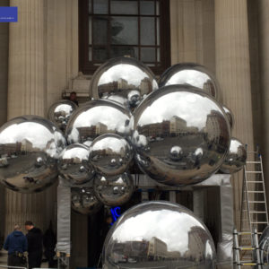 Inflatable Chrome Sphere Display