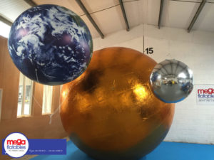 Multiple Inflatable Spheres, Earth, Copper & Silver Spheres