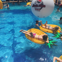 Branded Inflatable Sphere In Swimming Pool