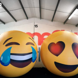 Giant Inflatable Emoji Laughing & Love Heart Eyes