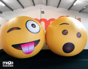 Giant Inflatable Emoji Tongue Smiley & Shocked Face
