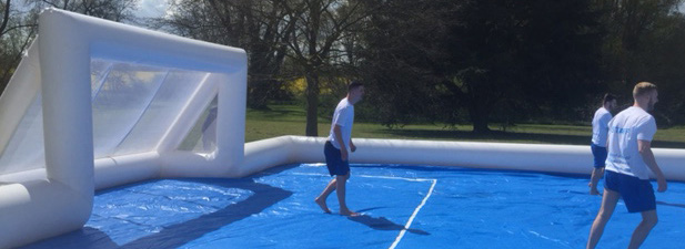 large inflatable football pitch