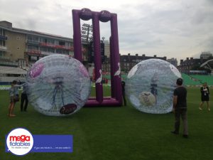 Inflatable Advertising Spheres At The Cricket