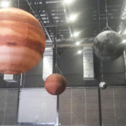Inflatable Spheres Hanging From Ceiling