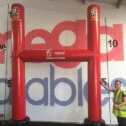 Giant Inflatable Red Rugby Posts