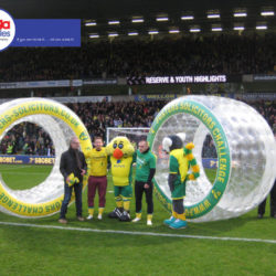 Giant Inflatable Zorb Wheels at Carrow Road