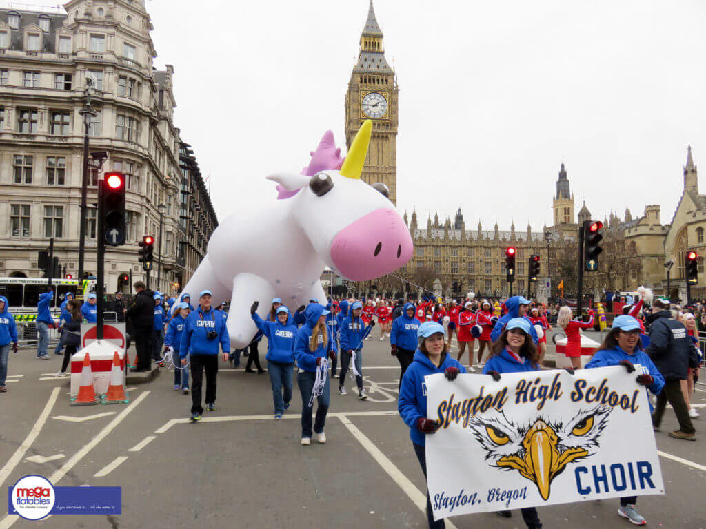 Inflatable parade unicorn