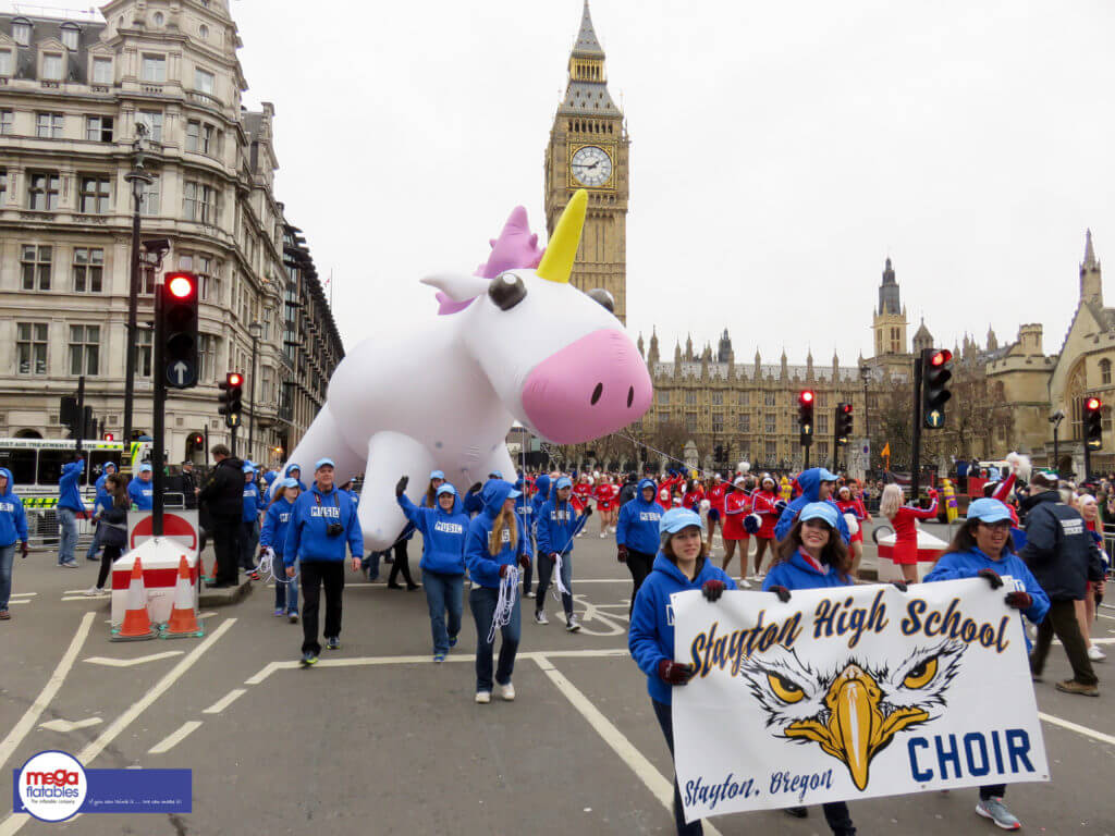 Inflatable parade unicorn