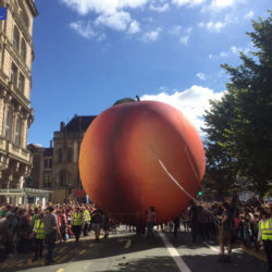 Giant Inflatable Peach within Parade