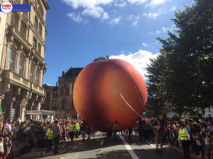 Giant Inflatable Peach within Parade