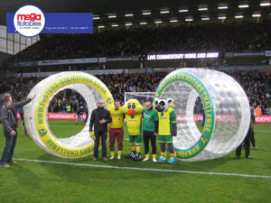 Giant Inflatable Zorb Wheels Norwich Stadium