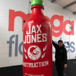 Giant Inflatable Jax Jones Hot Sauce Bottle