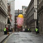 Inflatable popcorn in street
