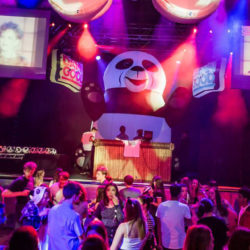 Giant Inflatable Panda at Nightclub
