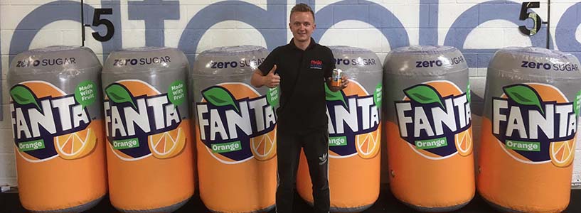 Inflatable fanta zero sugar cans