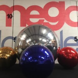 Silver, Red, Blue & Gold Inflatable Spheres, Varying Sizes