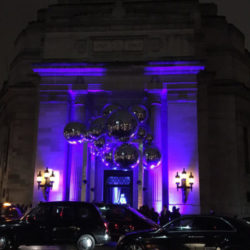 Inflatable Silver Spheres Display Light Up