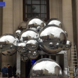 Inflatable Mirror Spheres Display