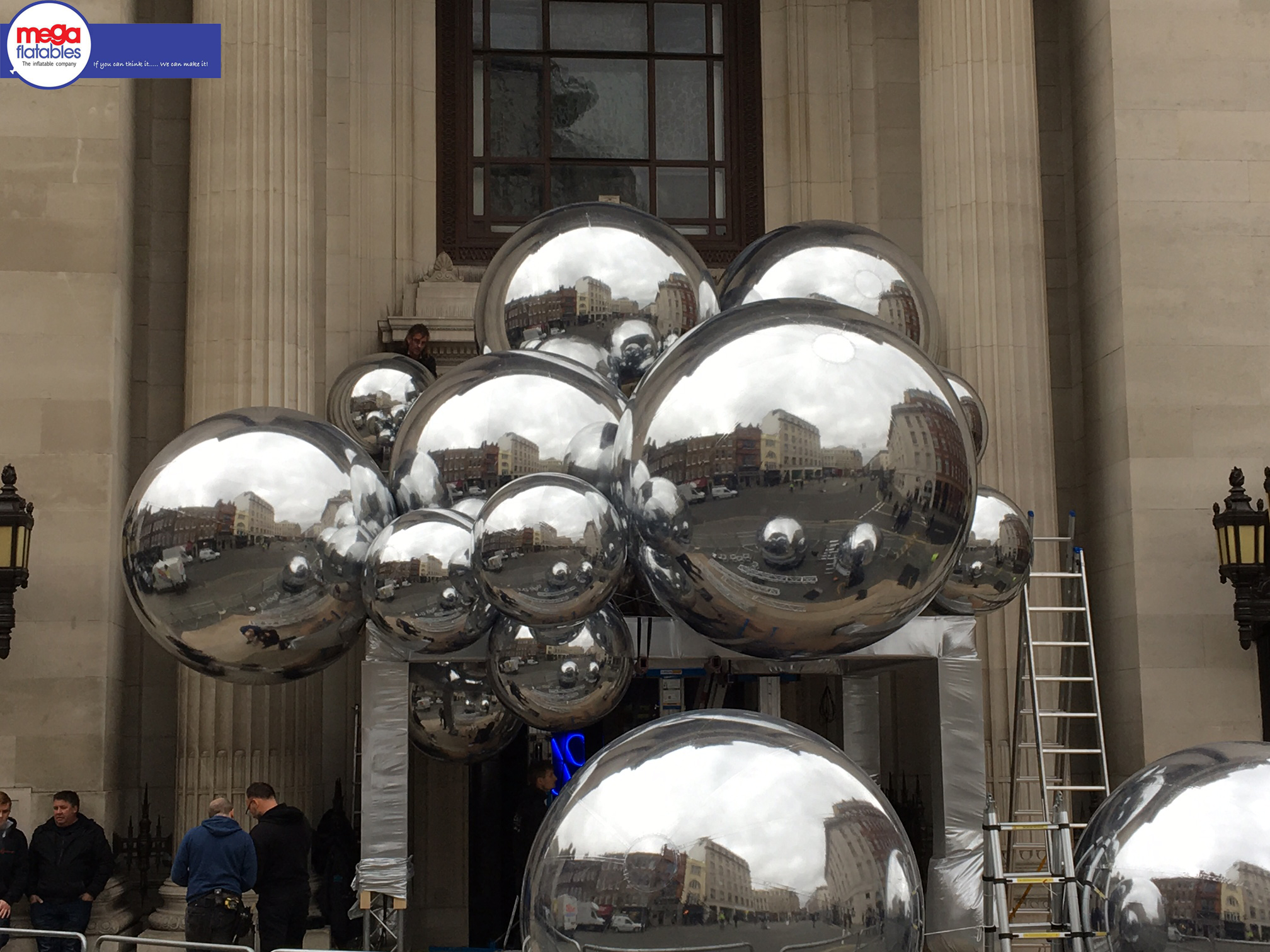 Inflatable mirror balls from megaflatables