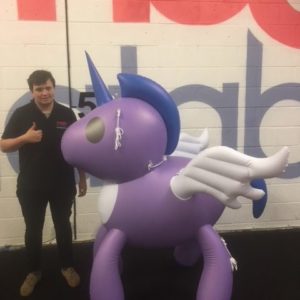 Bespoke Inflatable Purple Unicorn