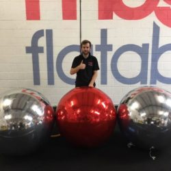 Red & Silver Inflatable Spheres