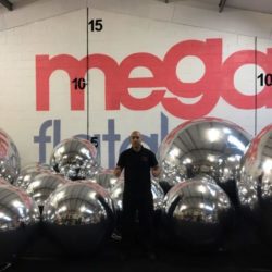 Large & Small Inflatable Silver Spheres