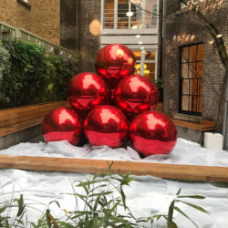 Red Inflatable Spheres Outdoor Display