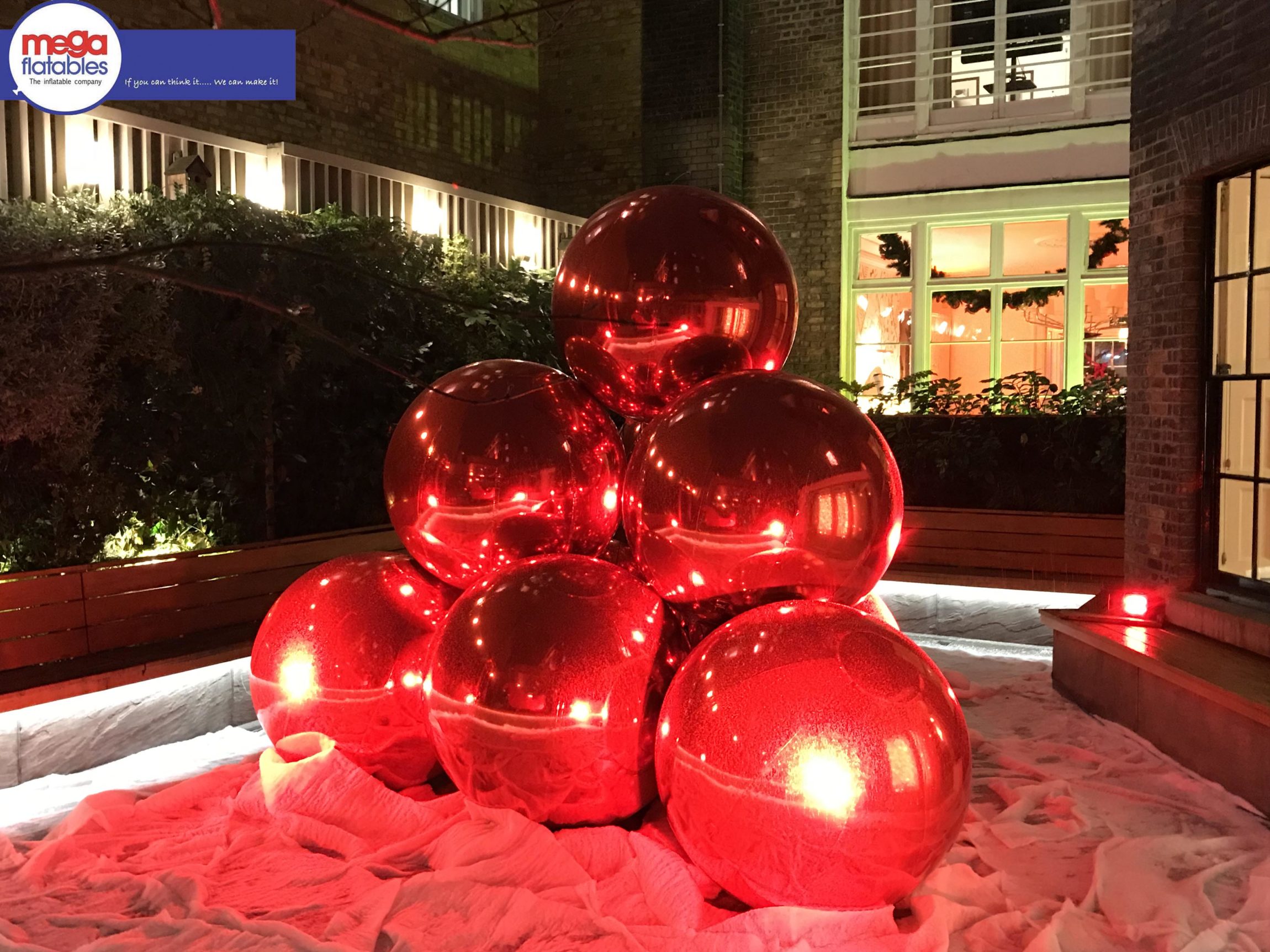 Red Inflatable Chrome Spheres