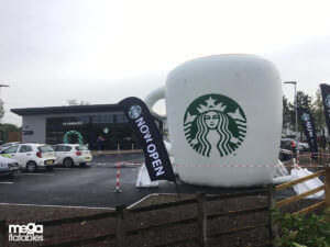 Giant inflatable starbucks coffee cup