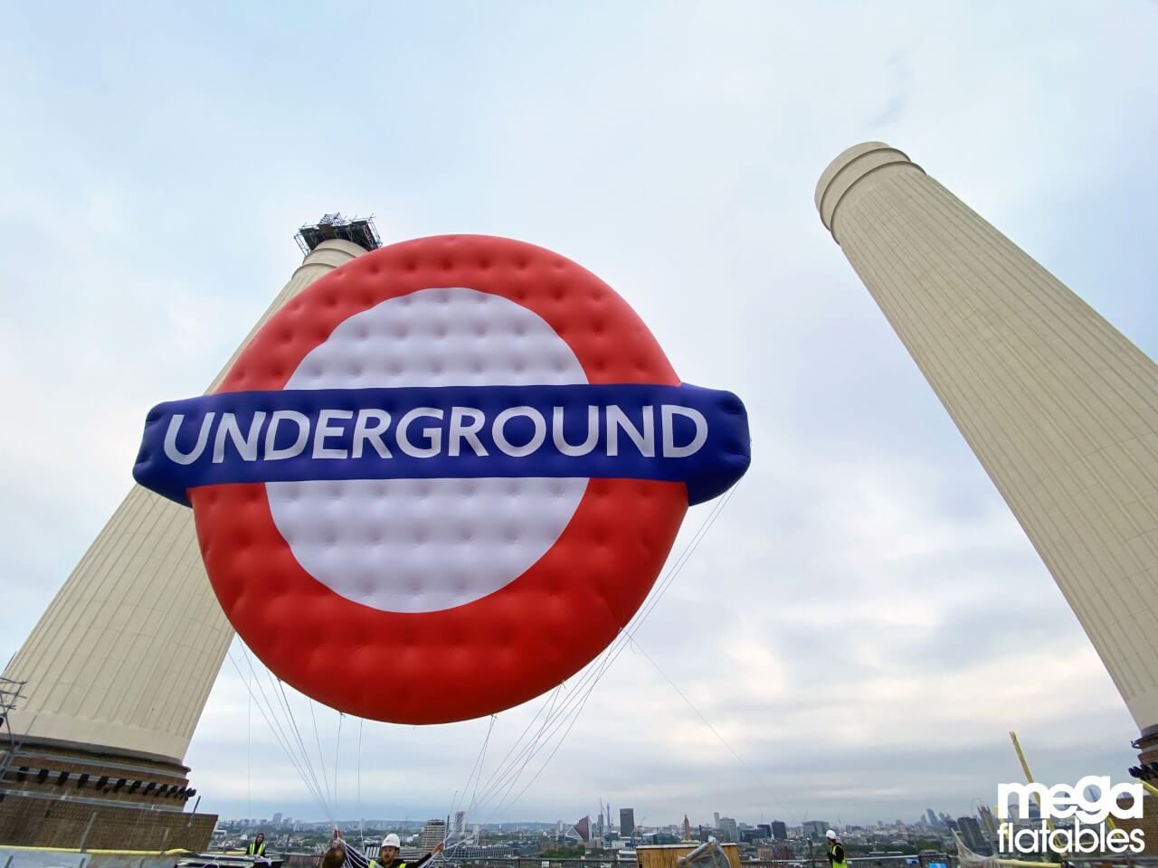 battersea underground station large inflatable