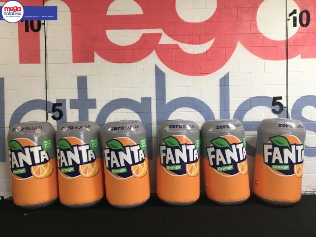 large inflatable Fanta cans