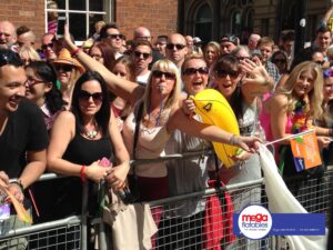 Manchester pride with inflatable banana