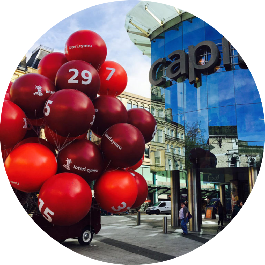 Red numbered balloons inflatables