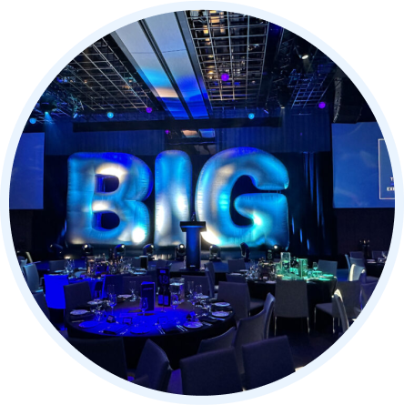 'Big' spelled out inflatable