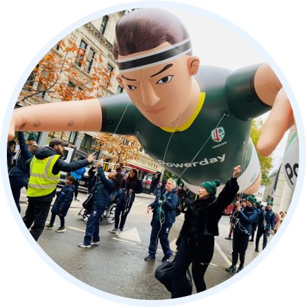Inflatable Man for 'Powerday' Sports event