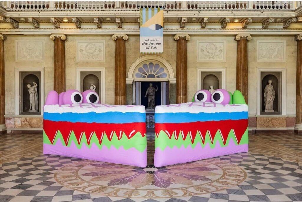 bruce Asbestos cake inflatable from Megaflatables