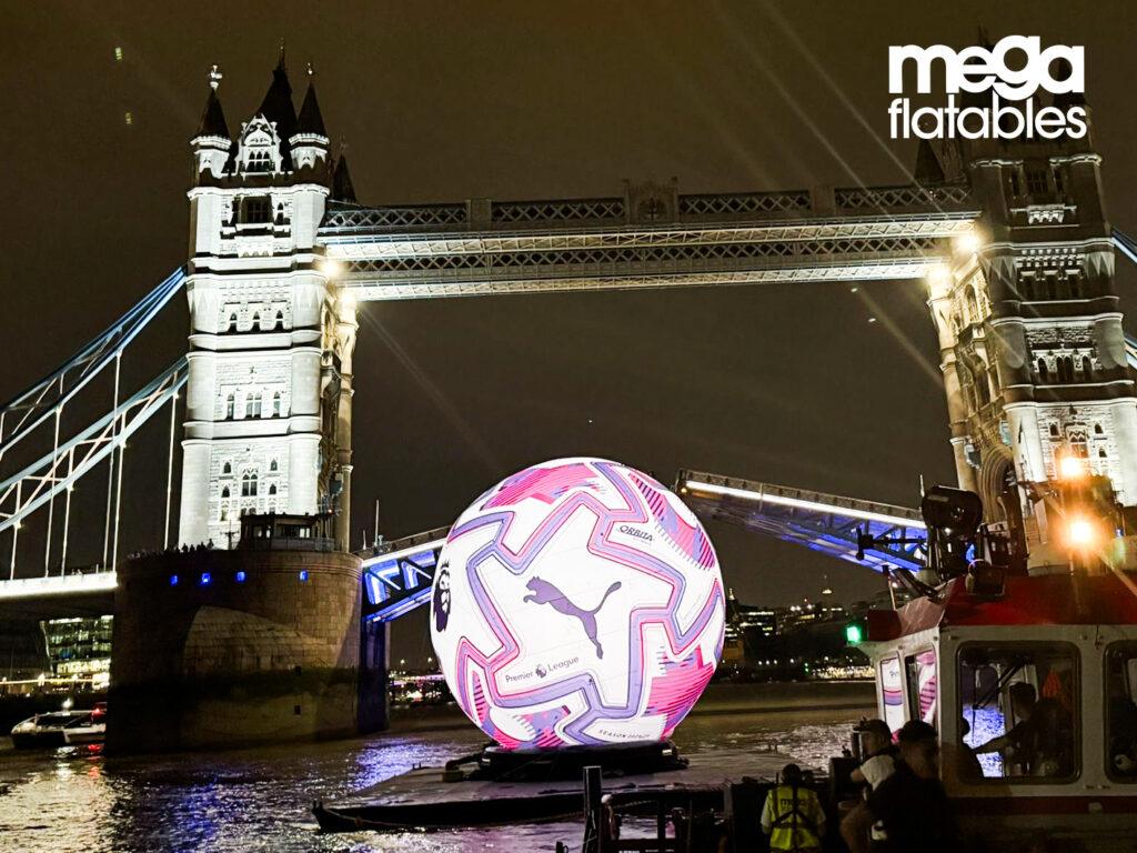 large inflatable puma ball on river themes