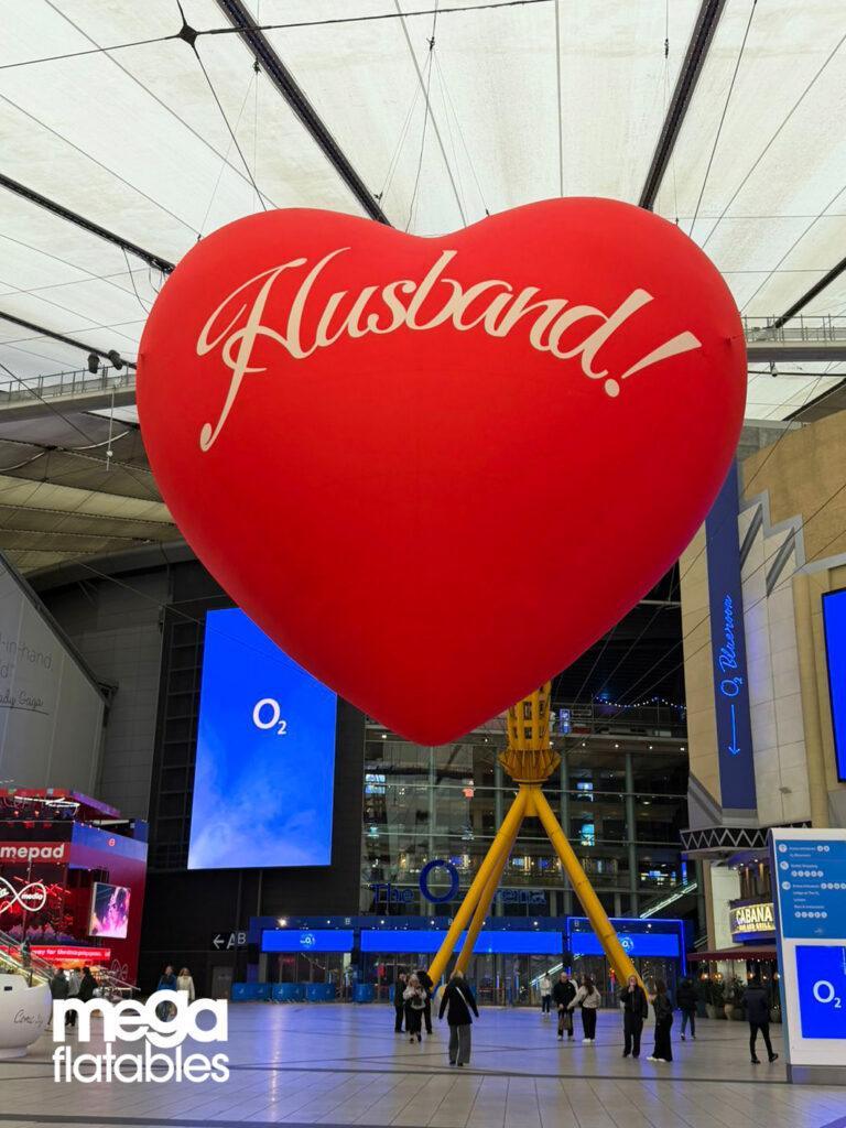 Inflatable heart at he o2