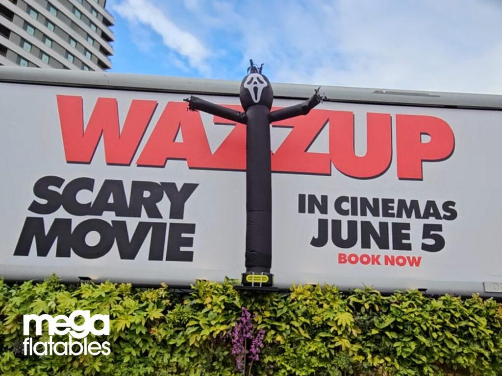 Scary Movie airdancer on billboard