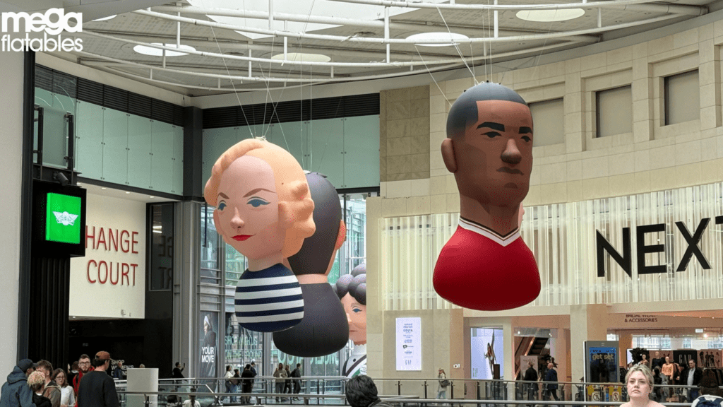 MCR Made Icons giant inflatable heads based on Stan Chow artwork