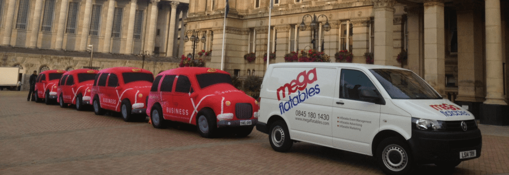 Virgin Media Business inflatable taxi replica