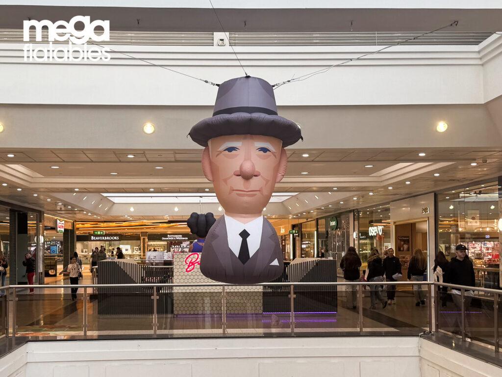 Giant inflatable face for MCR Made Icons in Manchester